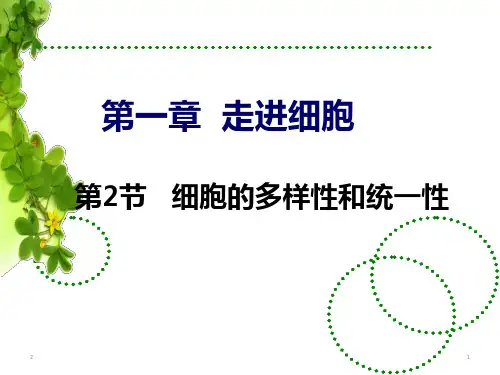 人教版高中必修1生物1.2：细胞的多样性和统一性(共32张PPT)