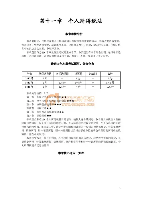 第十一章个人所得税法(完整版)分解