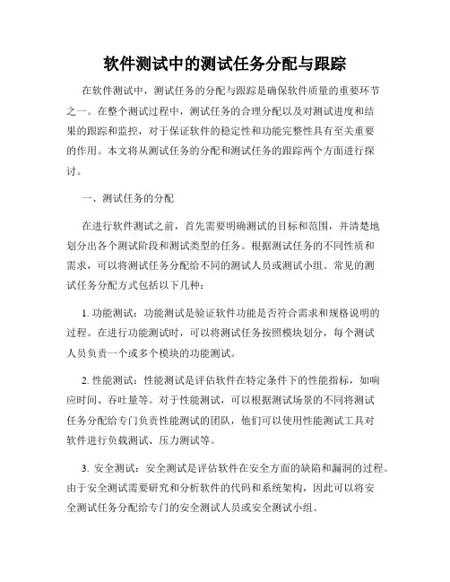 软件测试中的测试任务分配与跟踪