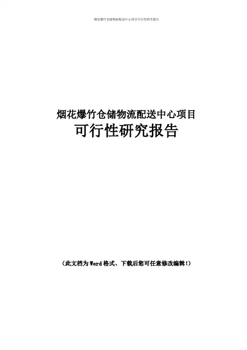 烟花爆竹仓储物流配送中心项目可行性研究报告