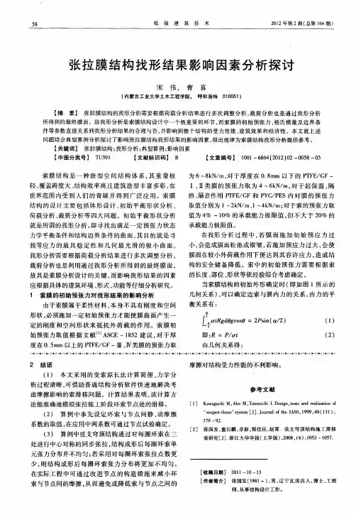 张拉膜结构找形结果影响因素分析探讨
