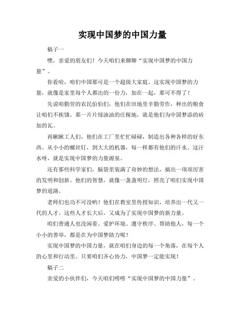 实现中国梦的中国力量