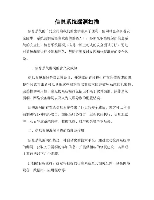 信息系统漏洞扫描