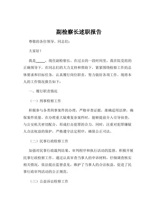 副检察长述职报告