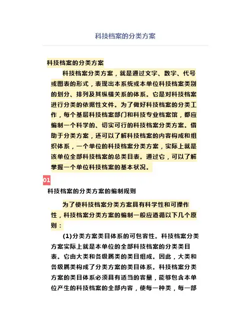 科技档案的分类方案