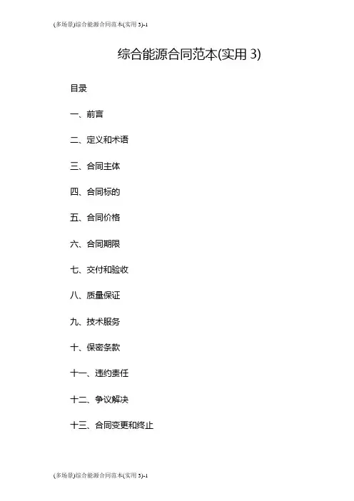(多场景)综合能源合同范本(实用3)