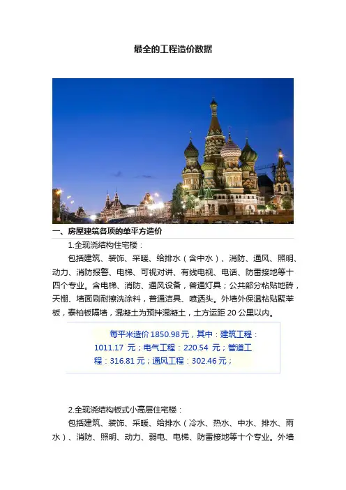 最全的工程造价数据