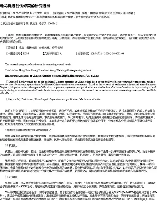 地龙促进创伤修复的研究进展