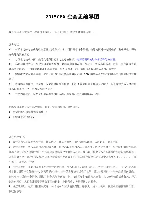 2016-注会-CPA-注册会计师-思维导图