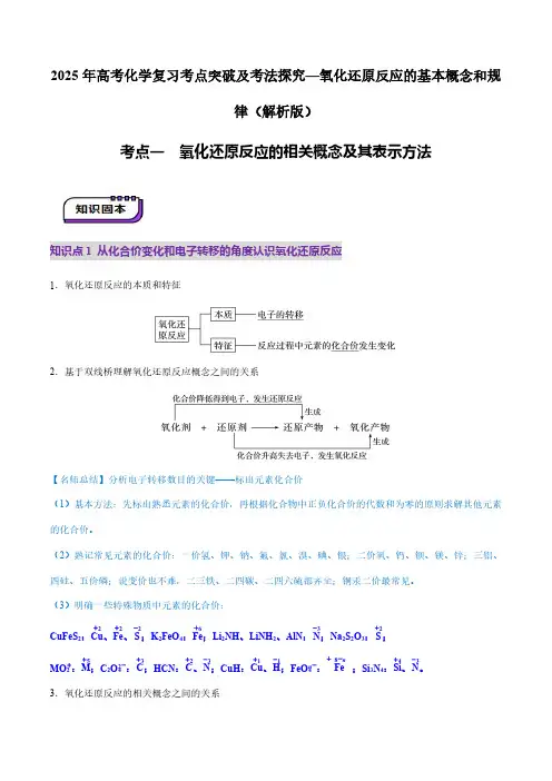 2025年高考化学复习考点突破及考法探究—氧化还原反应的基本概念和规律(解析版)