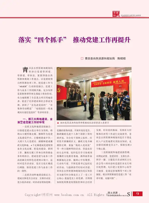 落实“四个抓手” 推动党建工作再提升
