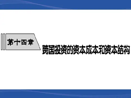 跨国投资的资本成本和资本结构