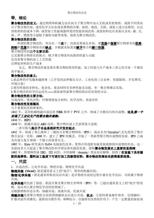 聚合物改性总结