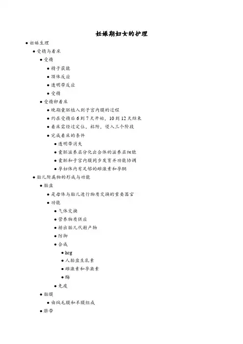 妊娠期妇女的护理