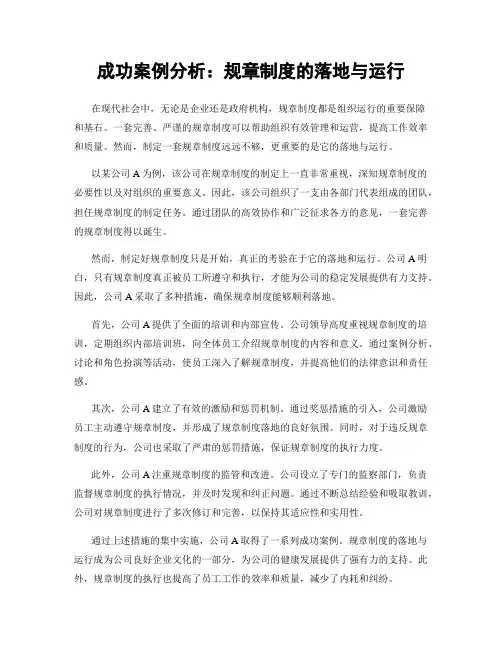 成功案例分析：规章制度的落地与运行