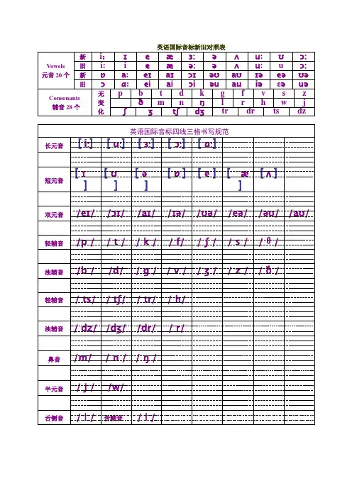 英语国际音标与字母对照