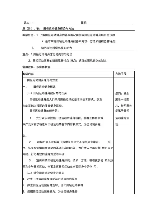 田径运动健身理论与方法