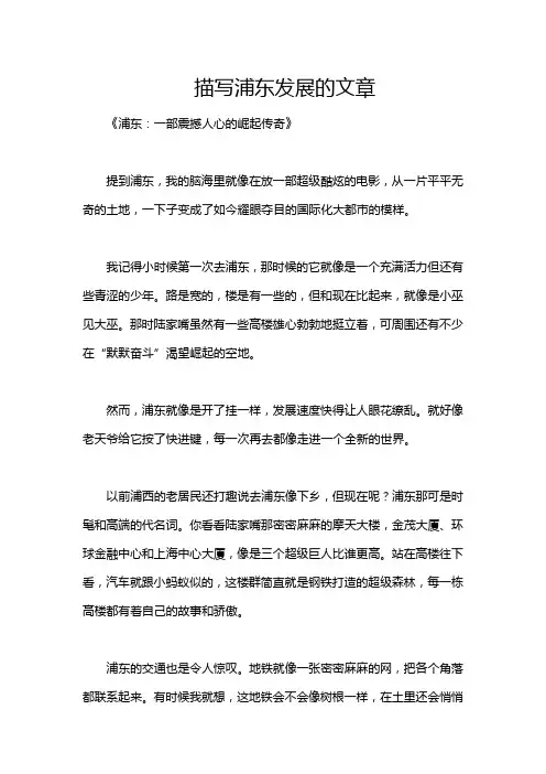 描写浦东发展的文章