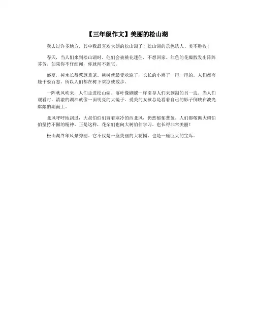 【三年级作文】美丽的松山湖