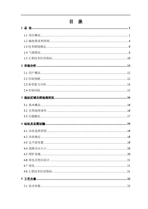 天然气加气站可行性研究报告