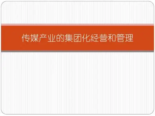 媒介集团化——以传媒集团为例