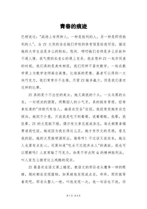 青春的痕迹_高二作文