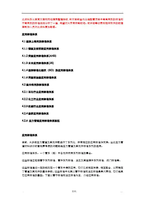 管件标准各国对照