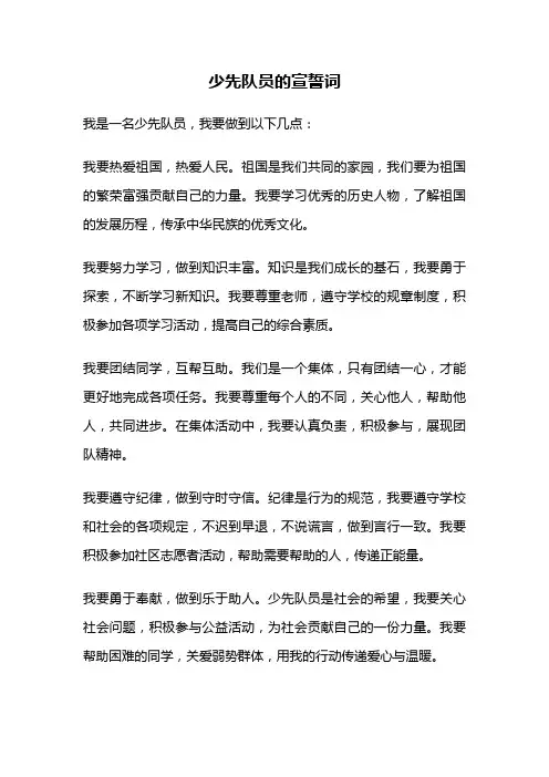 少先队员的宣誓词