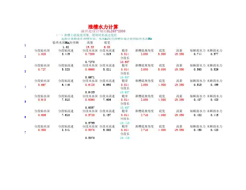 溢洪道计算