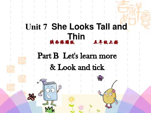 陕旅版五年级上册英语Unit7 She Looks Tall and Thin 名师授课课件 (2)