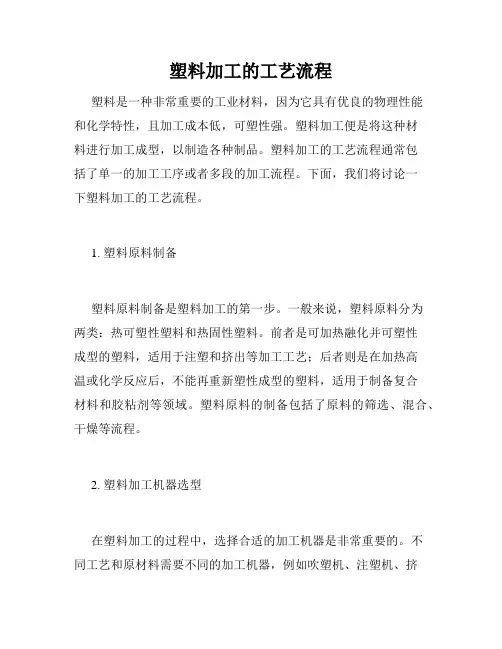 塑料加工的工艺流程