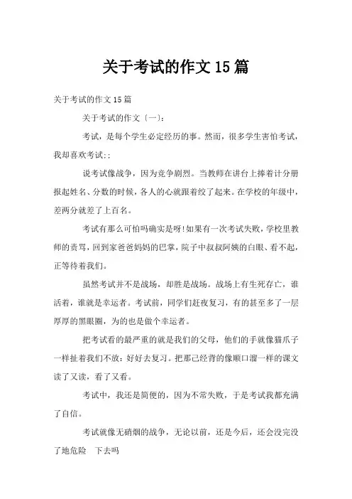 关于考试的作文15篇