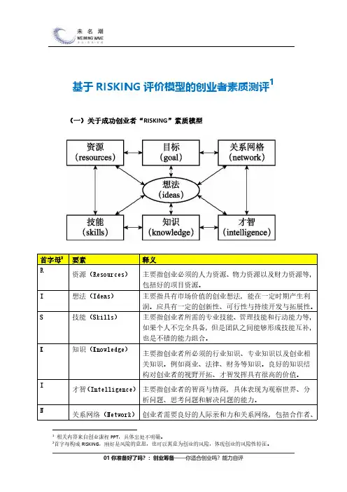 基于RISKING评价模型的创业者素质测评