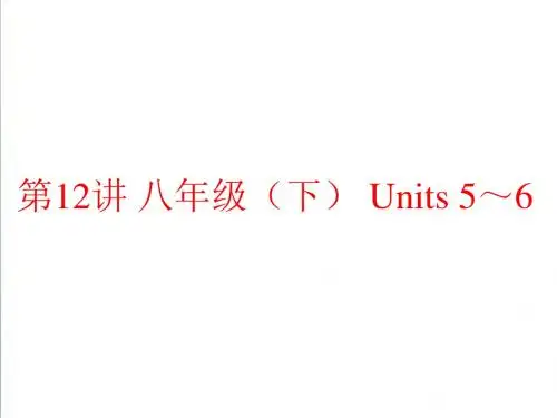 人教版2019年中考英语总复习夯实基础：(八下)Units 5～6(82页)