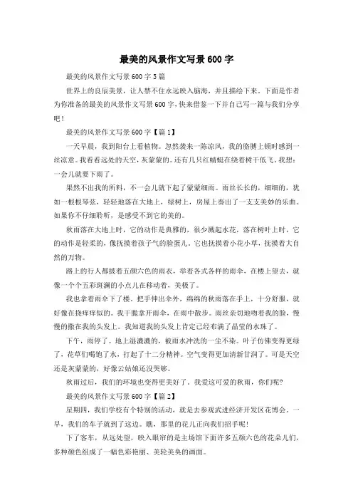 最美的风景作文写景600字