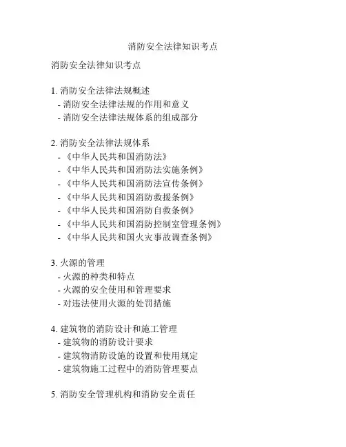 消防安全法律知识考点