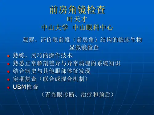 前房角镜检查(课堂PPT)