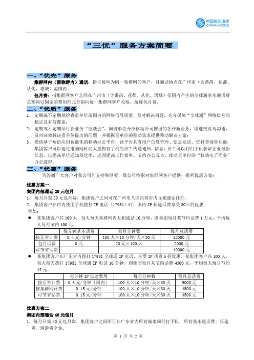 集群网客户方案简介(包月)