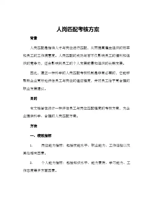 人岗匹配考核方案