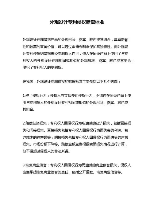 外观设计专利侵权赔偿标准