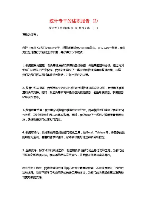 统计专干的述职报告2篇