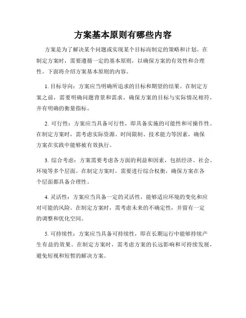 方案基本原则有哪些内容
