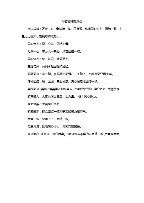 形容团结的成语