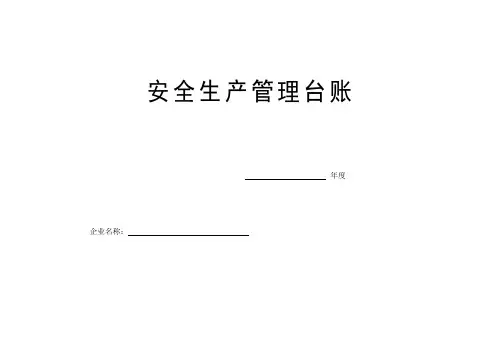 企业安全生产安全台帐