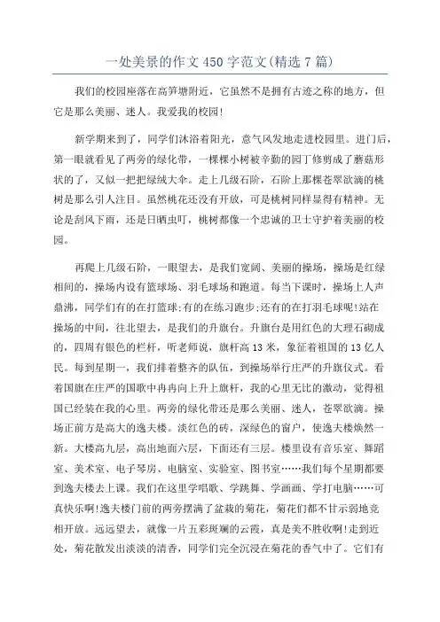 一处美景的作文450字范文(精选7篇)