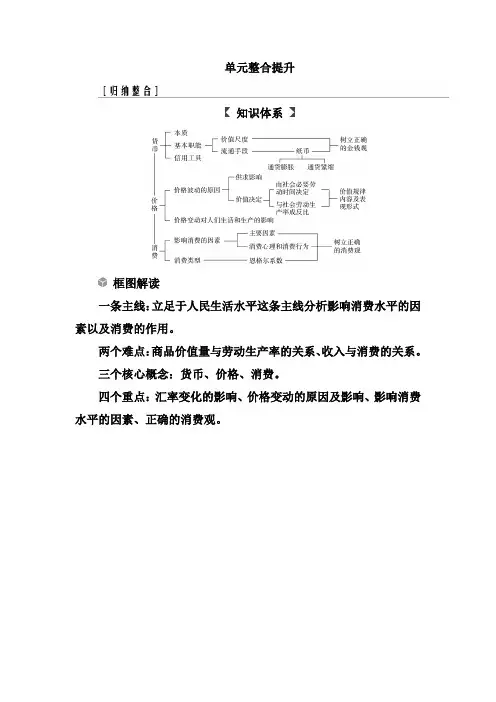 【人教版】2020高考总复习政治练习：必修一 第一单元单元整合提升 Word版含解析