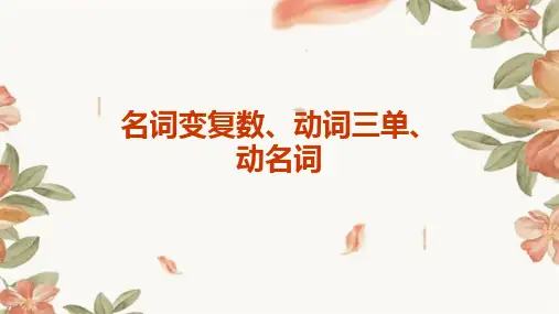 名词变复数、动词三单、动名词