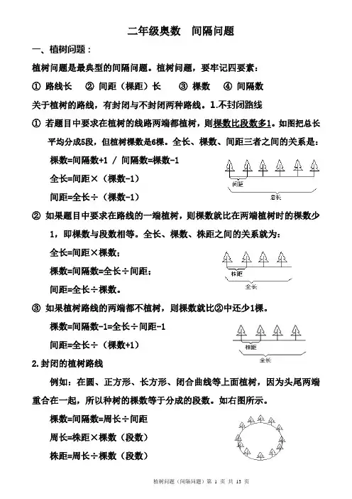 二年级奥数  间隔问题教师