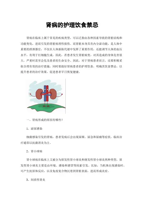 肾病的护理饮食禁忌
