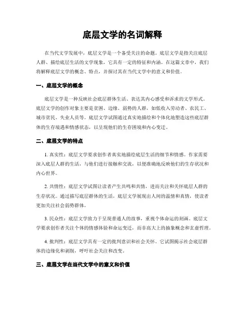 底层文学的名词解释